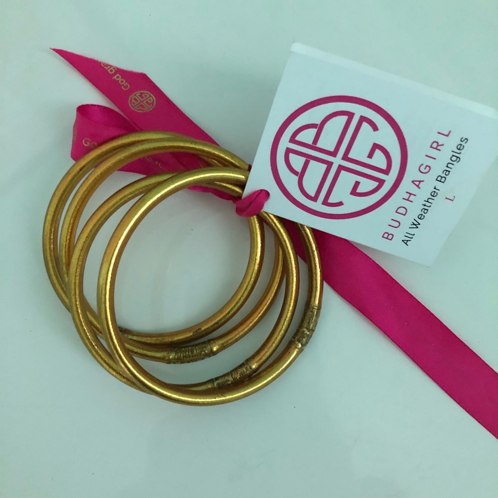 BudHa girl All Weather Bangles. Set of 4 - Gold